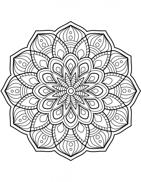 Flower Mandala coloring page image