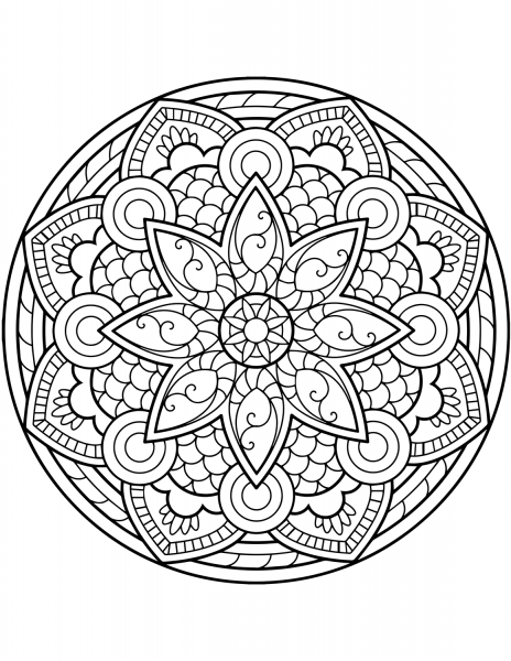 Flower Mandala coloring page image
