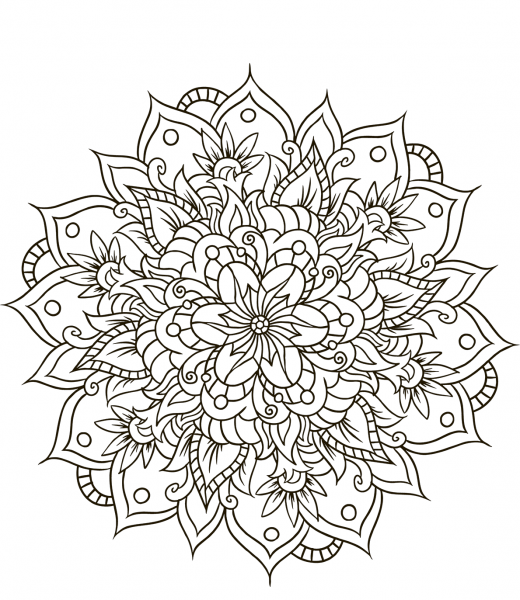 Flower Mandala coloring page image