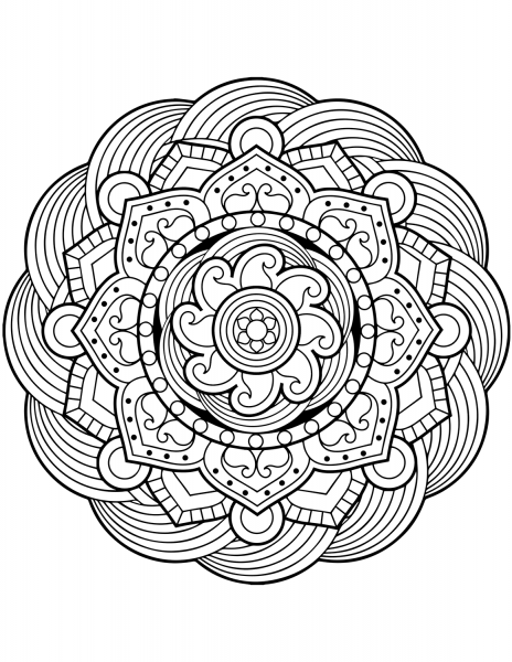 Flower Mandala coloring page image