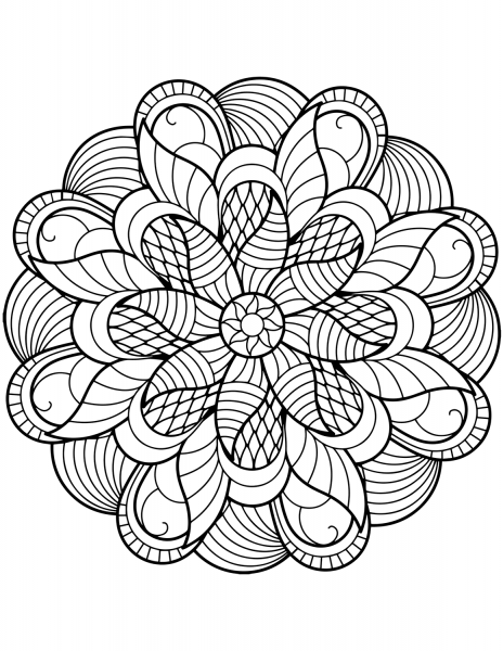 Flower Mandala coloring page image