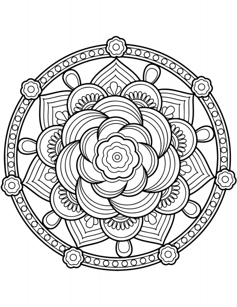 Flower Mandala coloring page image