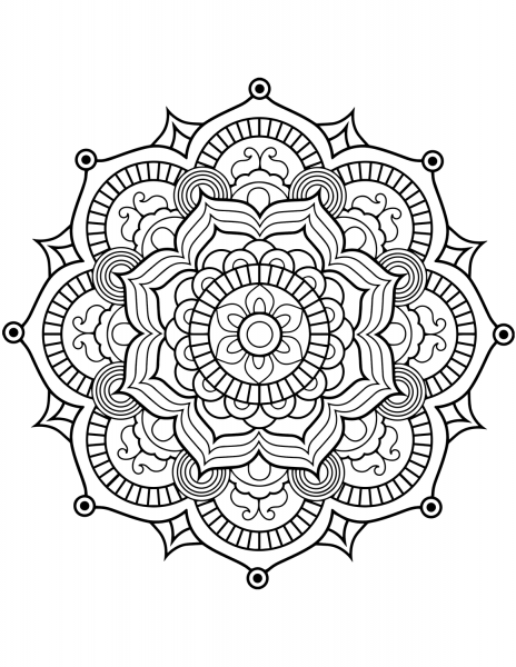 Flower Mandala coloring page image