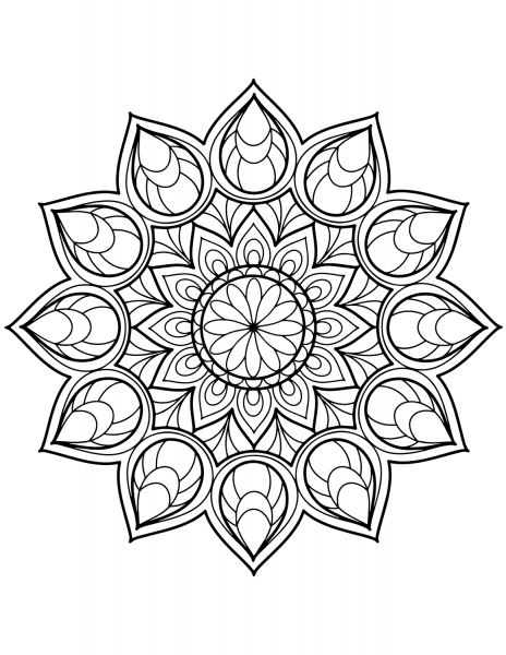Flower Mandala coloring page image