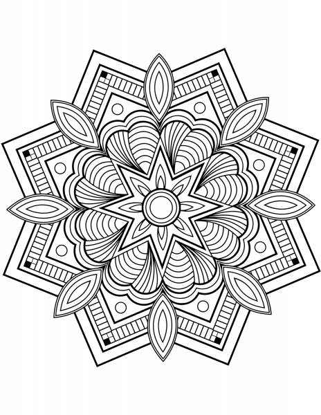 Flower Mandala coloring page image