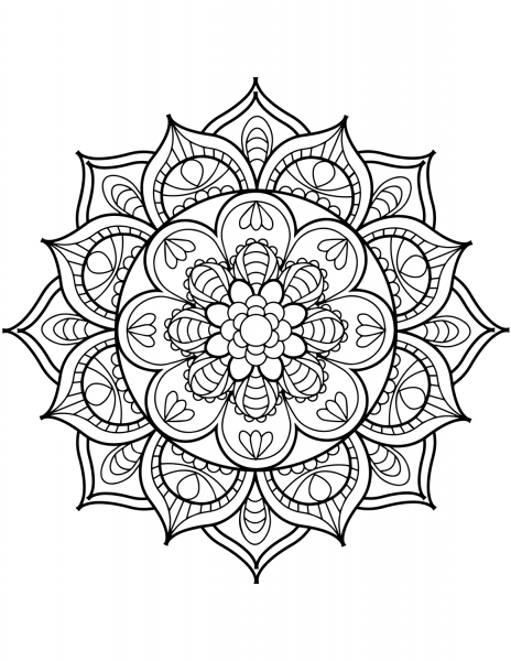 Flower Mandala coloring page image