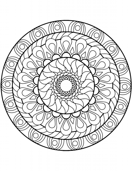 Flower Mandala coloring page image