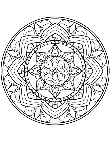 Flower Mandala coloring page image