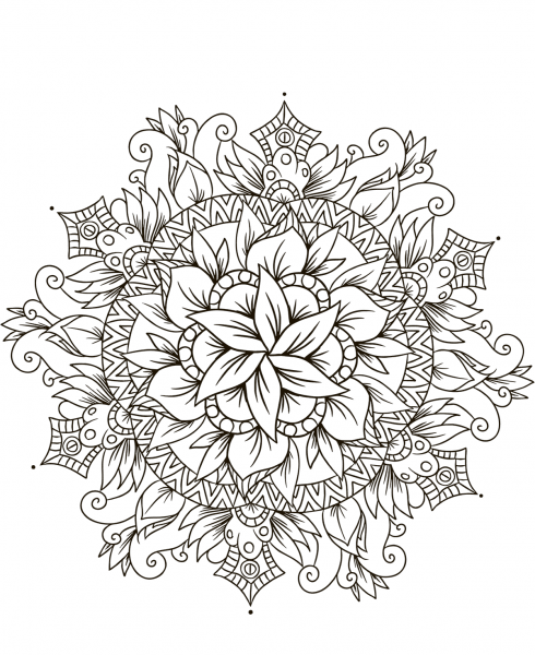 Flower Mandala coloring page image