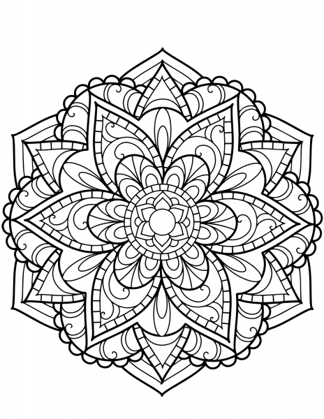 Flower Mandala coloring page image