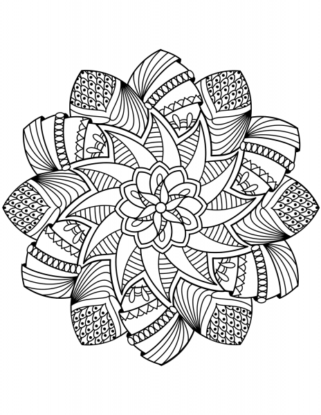 Flower Mandala coloring page image