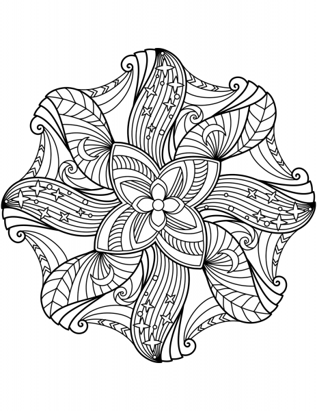 Flower Mandala coloring page image