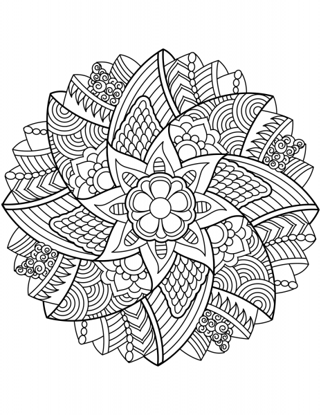 Flower Mandala coloring page image