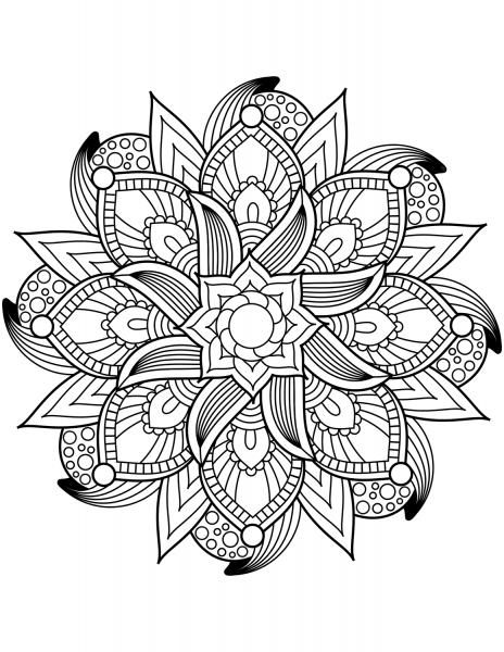 Flower Mandala coloring page image