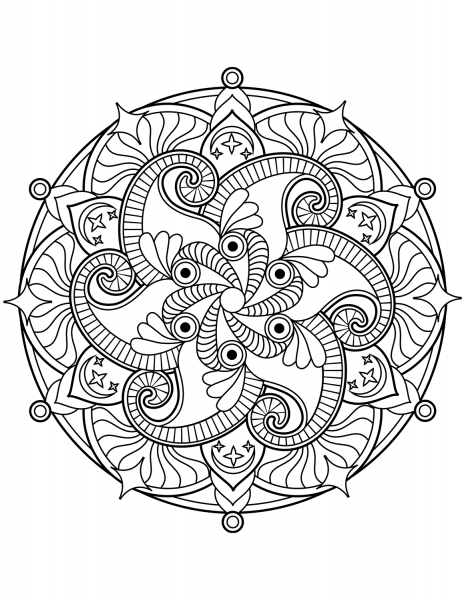 Flower Mandala coloring page image