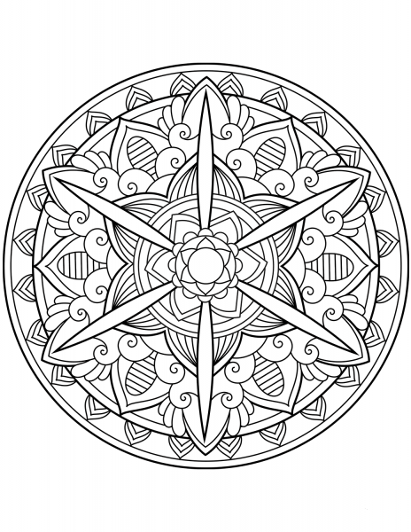 Flower Mandala coloring page image