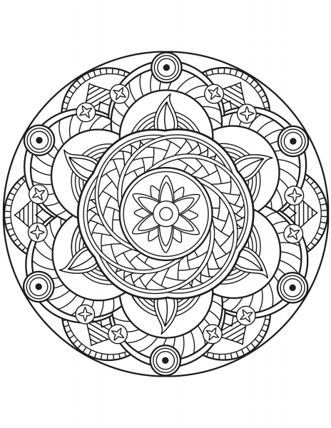 Flower Mandala coloring page image
