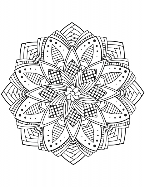 Flower Mandala coloring page image