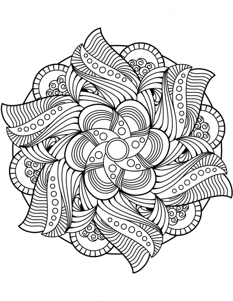 Flower Mandala coloring page image