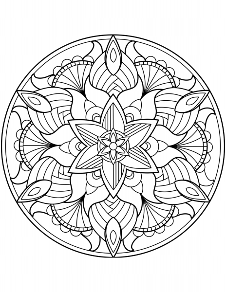 Flower Mandala coloring page image
