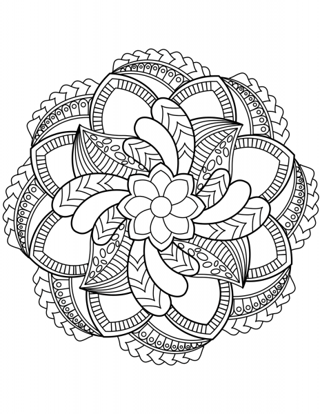 Flower Mandala coloring page image