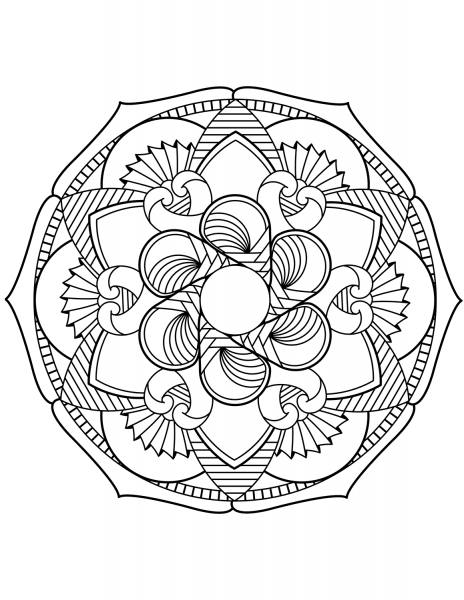 Flower Mandala coloring page image