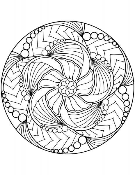 Flower Mandala coloring page image