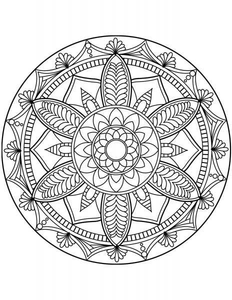 Flower Mandala coloring page image