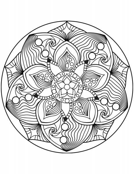 Flower Mandala coloring page image