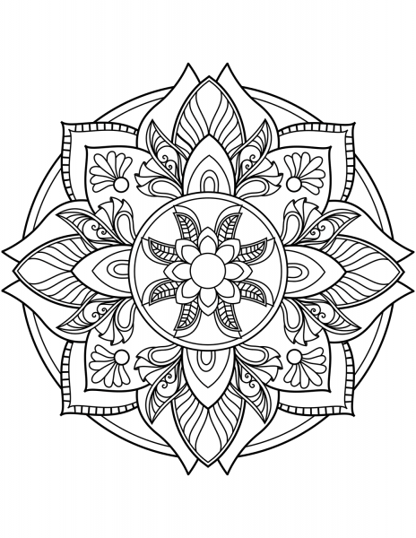 Flower Mandala coloring page image