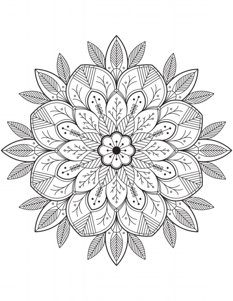 Flower Mandala coloring page image