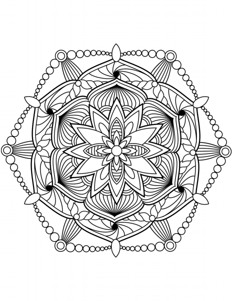 Flower Mandala coloring page image