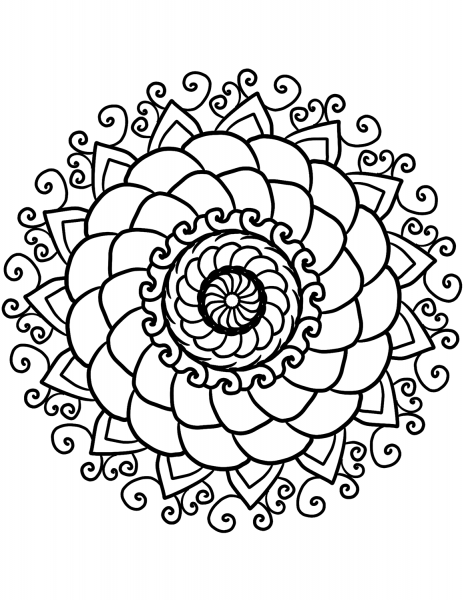 Flower Mandala coloring page image