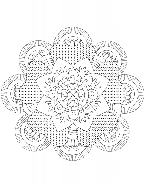 Flower Mandala coloring page image