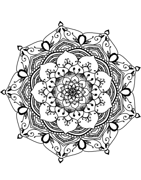 Flower Mandala coloring page image
