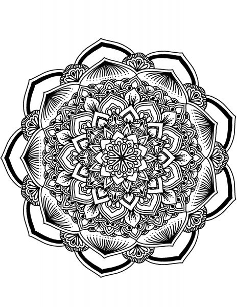 Flower Mandala coloring page image