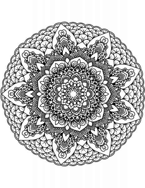 Flower Mandala coloring page image