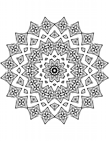 Flower Mandala coloring page image