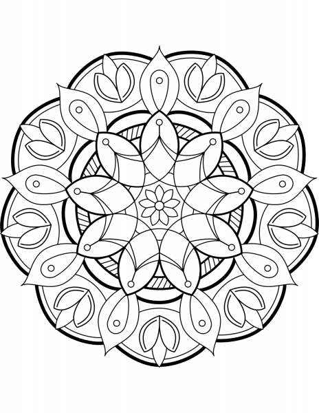 Flower Mandala coloring page image