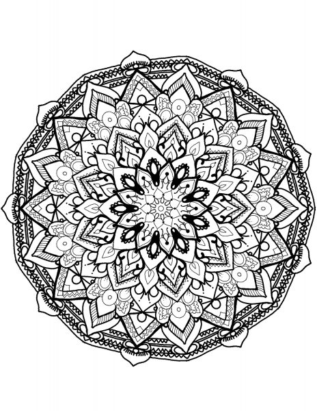 Flower Mandala coloring page image