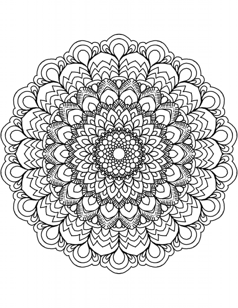 Flower Mandala coloring page image
