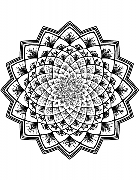 Flower Mandala coloring page image