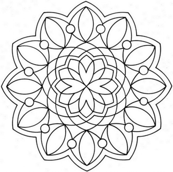 Flower Mandala coloring page image