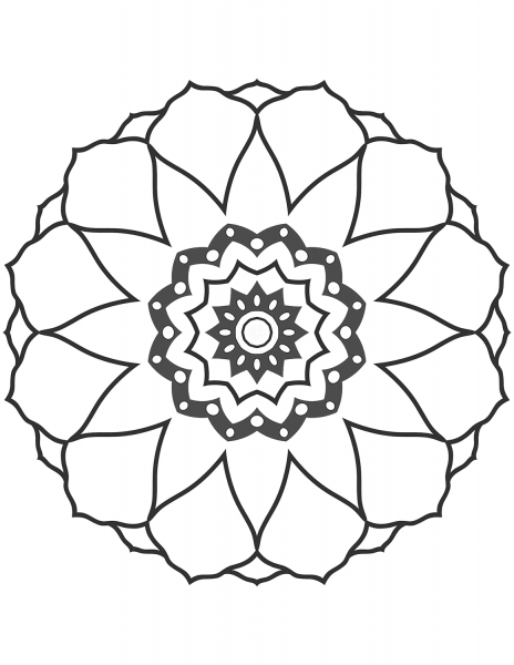 Flower Mandala coloring page image