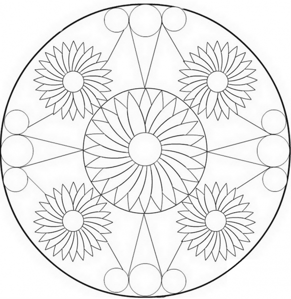 Flower Mandala coloring page image