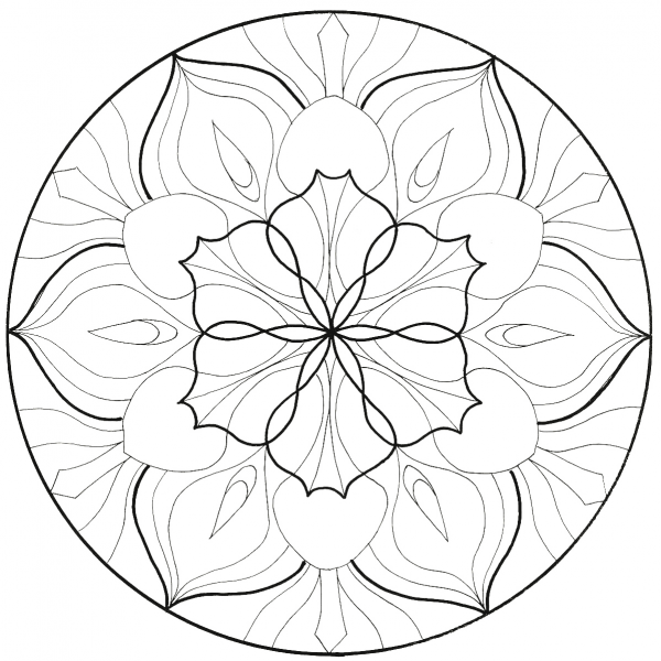 Flower Mandala coloring page image