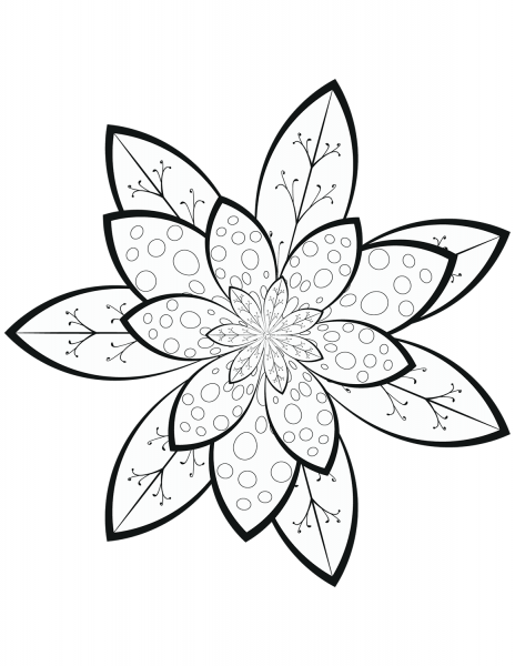 Flower Pattern coloring page image