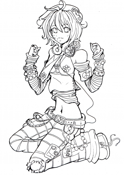 Flower Power coloring page image