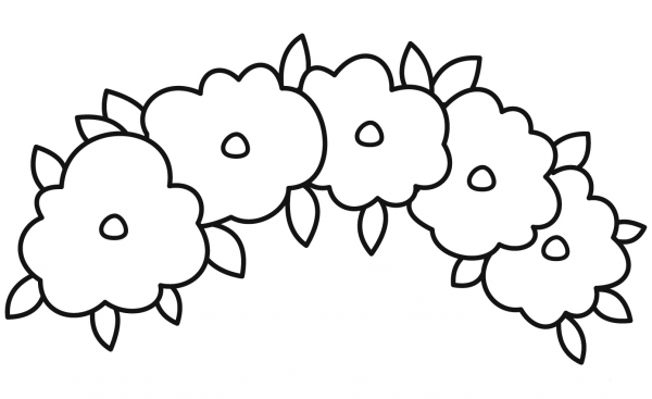 Flower Wreath coloring page image
