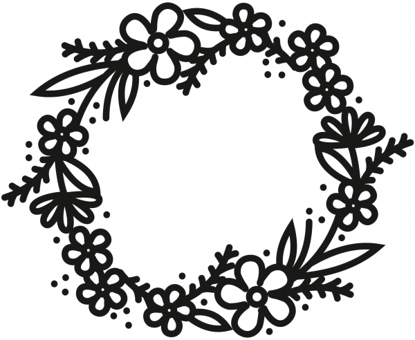 Flower Wreath coloring page image